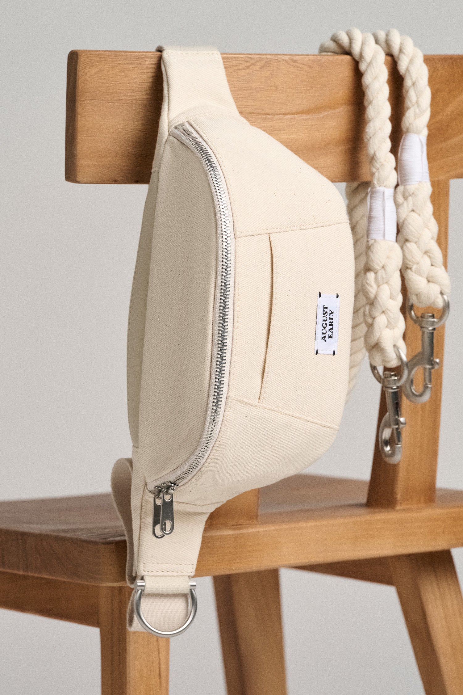 Dog Walking Bag &amp; Leash Set - Cream